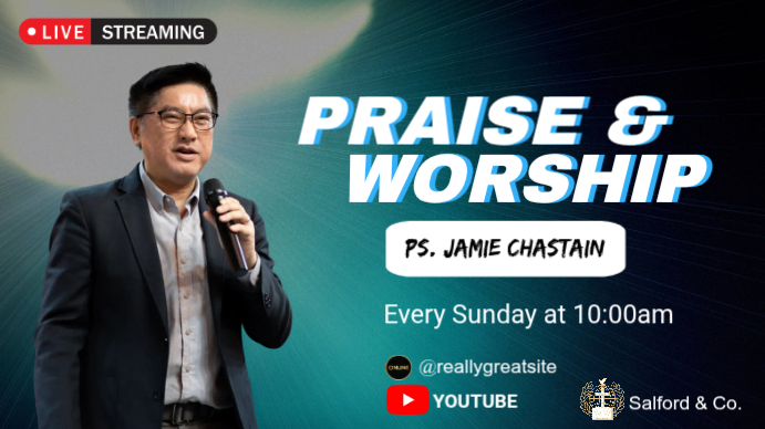Black Praise and Worship Service YouTube Thumbnail Template | PosterMyWall