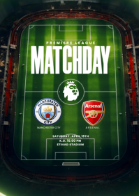 Black Premiere League Football Match A4 template