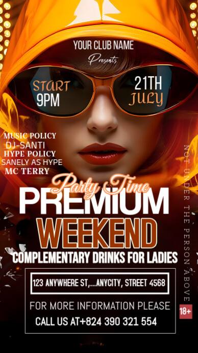 Black Premium Weekend Party/ Weekend Vibes  Instagram Story Indaba yaku-Instagram template
