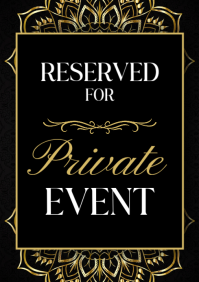 Black Private Event Reservation A3 template