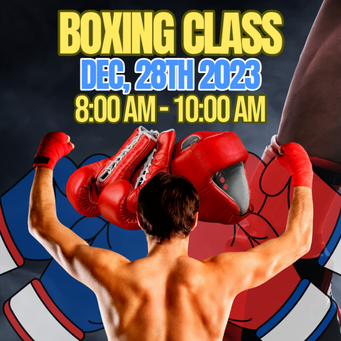 Boxing Classes Post Black Profesional Boxing Class Pos Instagram Template | PosterMyWall