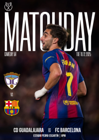 Black Profesional Cd Guadalajara Vs Fc Barcelona Copa Del Rey Showdown A5 template