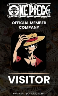 Black Profesional One Piece Anime Id Card Member Visitor Company Legal As template