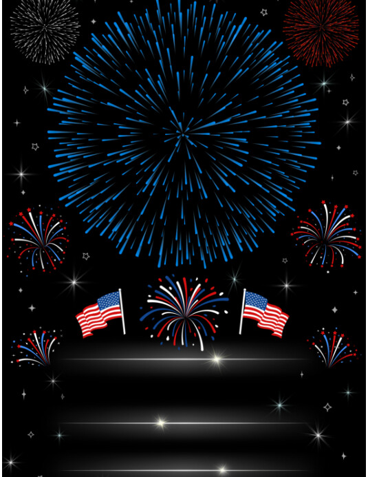 Black Professional 4th Of July Party Flyer Flyer (us Letter) template