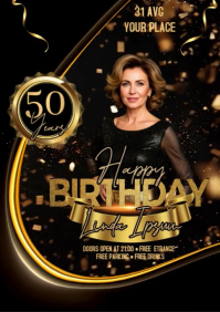 Zwart 50th Birthday Celebration A2 Template