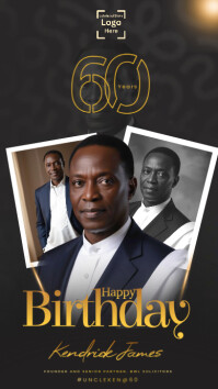 Black Professional 60th Birthday Flyer Instagram Story Instagram-Story template