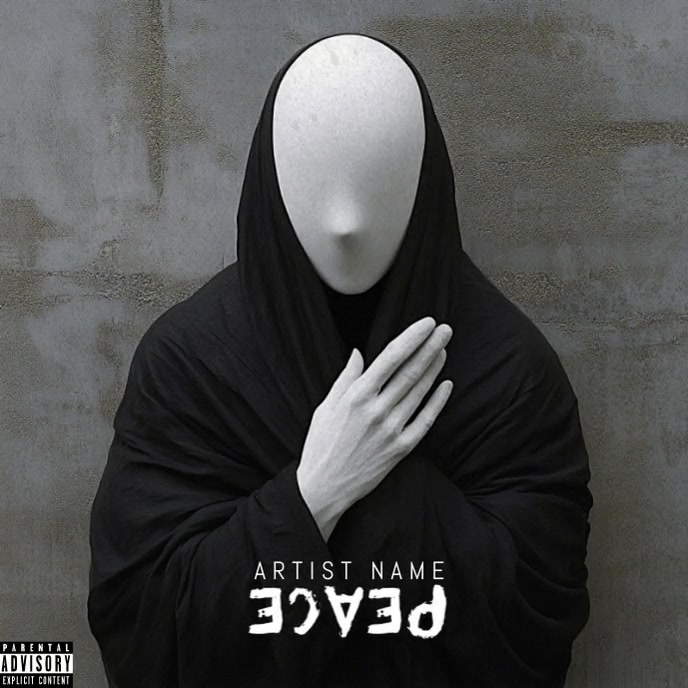 Black Professional Abstract Rap  Album Cover Capa de álbum template