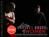 Black Professional Abuse Against Women Flyer (us Letter) template