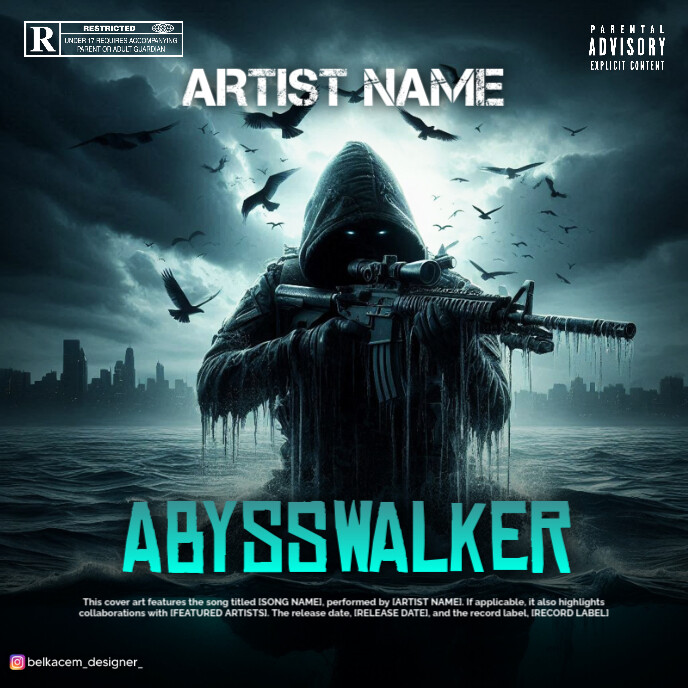 Black Professional Abysswalker Album Cover template