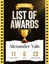 Zwart Actor Awards Folder Template - Page 1