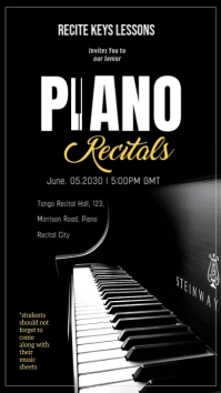 Black Professional Adult Piano Recital Invite Instagram Story template