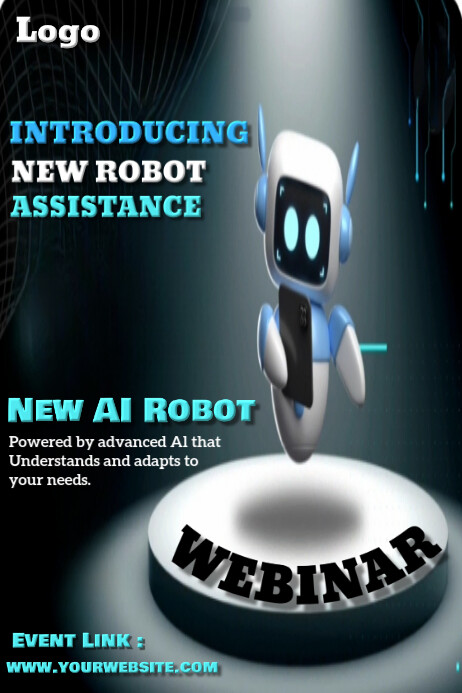 Black Professional Ai Robot Flyer Poster Template | PosterMyWall
