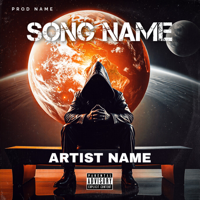 Black Professional Alone In Space Album Cover Template | PosterMyWall