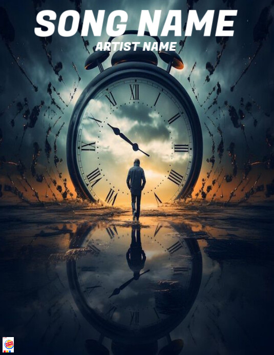 Black Professional Alone Man With Watch Album Cover Flyer (us Letter) template