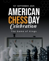 Black Professional American Chess Day  Instagram Portrait template