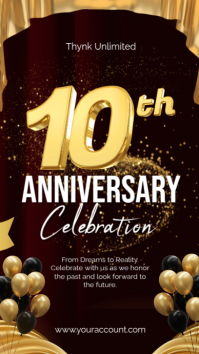 Black Professional Anniversary Celebration Instagram Story template
