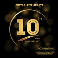 Black Professional 10th business Anniversary Template  Instagram Post Instagram-opslag