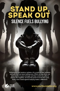 Black Professional Anti Bullying  Poster template
