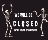 Black Professional Are Closed For Halloween Day  Medium Rectangle Średni prostokąt template