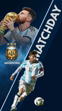 Black Professional Argentina Matchday Instagram Story template