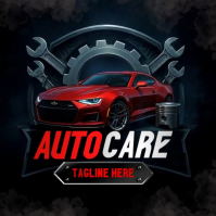 Black Professional Auto Care Logo Video Logotipo template
