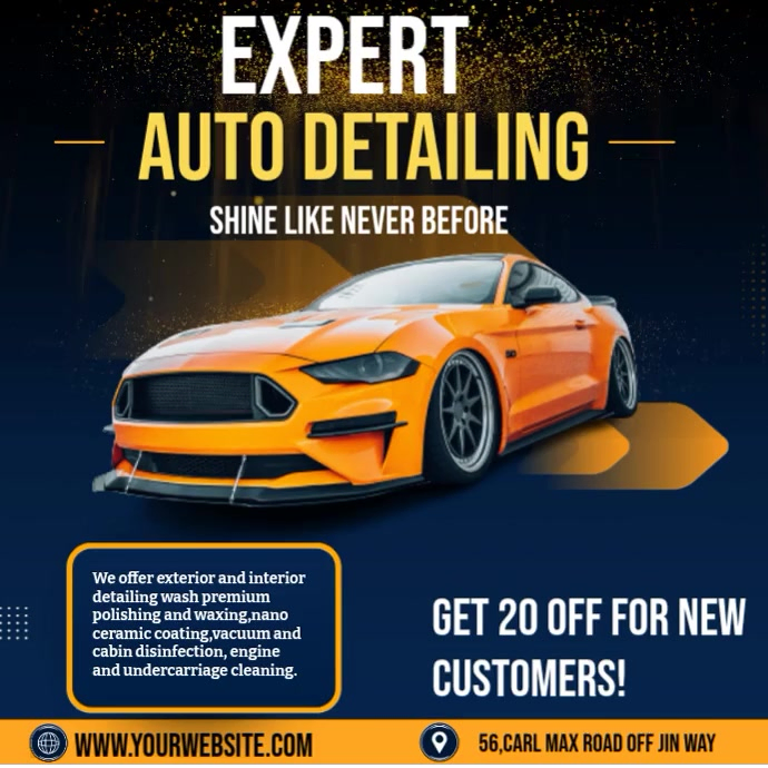 Auto Detailing Instagram Ad Template | PosterMyWall