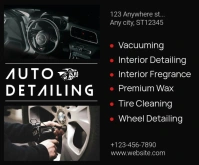Black Professional Auto Detailing Medium Rectangle Rectángulo Mediano template
