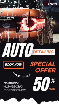 Black Professional Auto Detailing Service Instagram Story template