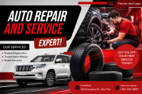 Zwart Auto Repair and Service โปสเตอร์ Template