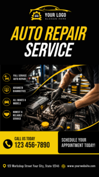 Hitam Auto Repair Service เรื่องราวบน Instagram Template
