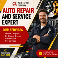 Black Auto Repair Services Instagram-bericht Template
