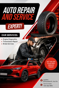 黑色 Auto Repair Services Grafik Tumblr Template