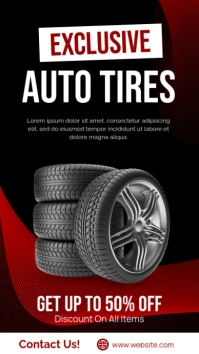 Black Professional Auto Tires Service Instagram Story template