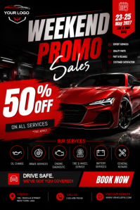 Black Automotive Service Promotion Poster Template