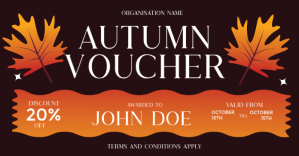 Black Autumn Discount Voucher Gambar Bersama Facebook Template