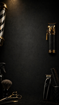 Black Professional Barber Shop Digital Display template