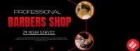 Black Professional Barber Shop Template Design Facebook Cover Photo