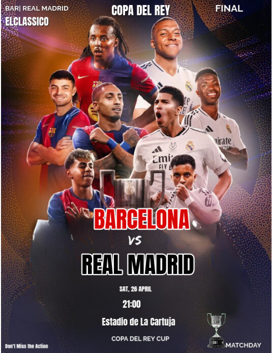 Copy of Black Professional Barcelona Vs Real Madrid Copa Del Rey Final ...