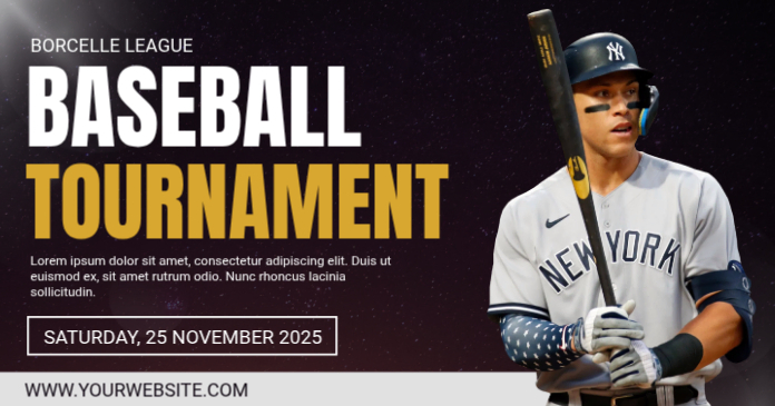 Black professional baseball facebook shared image Template | PosterMyWall
