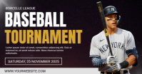 Black Professional Baseball Facebook Shared Image template