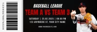 Black Professional Baseball Game Ticket Twitter Banner template