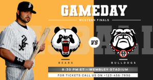 Black Professional Baseball Gameday Facebook Shared Image template
