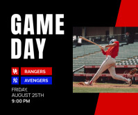 Black Professional Baseball Gameday Medium Rectangle Middelgrote rechthoek template