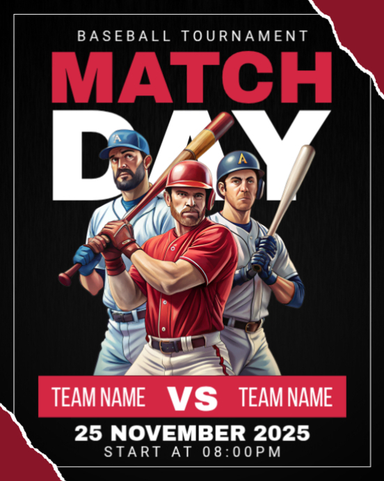 Black Professional Baseball Instagram Portrait Template | PosterMyWall