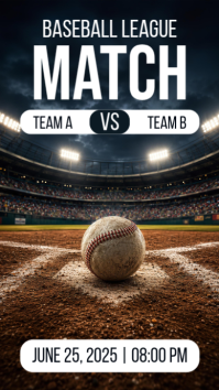 Black Professional Baseball Match Instagram Story template