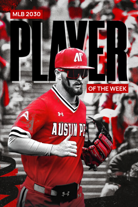 Copy of Black Professional Baseball Player Of The Week Poster ...