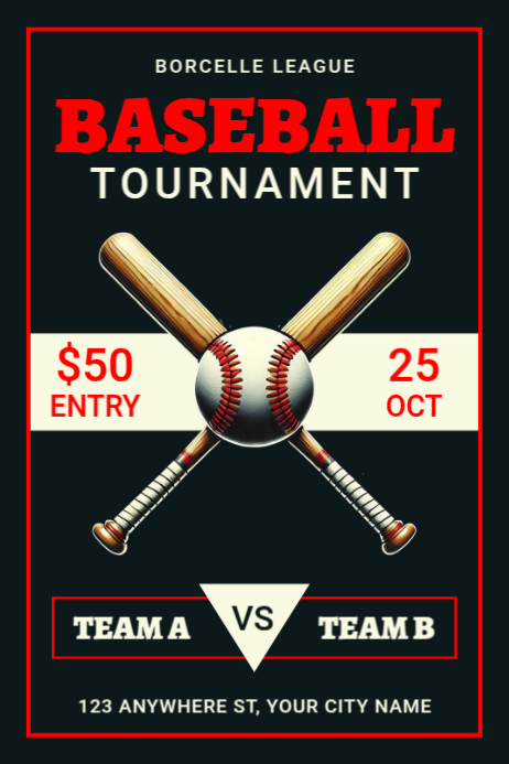 Black Professional Baseball Poster Template | PosterMyWall