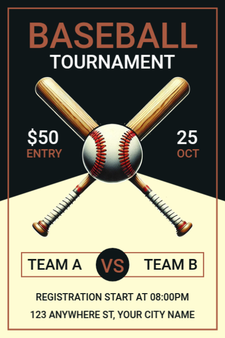 Plantilla de Black Professional Baseball Poster | PosterMyWall