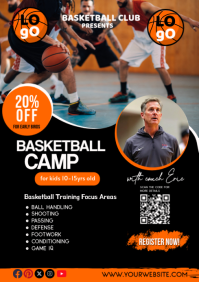 Hitam Basketball Camp A4 Template