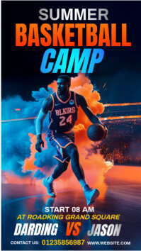 Black Professional Basketball Camp Instagram Story template